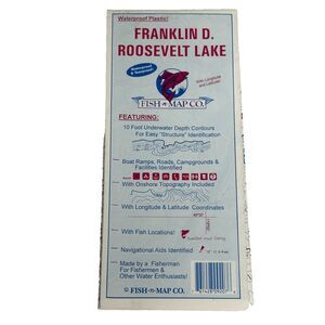 Fish n Map Co Roosevelt Lake Fishing Boating Map Waterproof Plastic